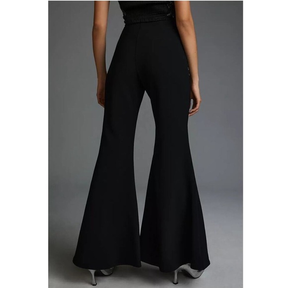 Anthropologie Black Flared High Rise Pants | Size 4 - Picture 3 of 6